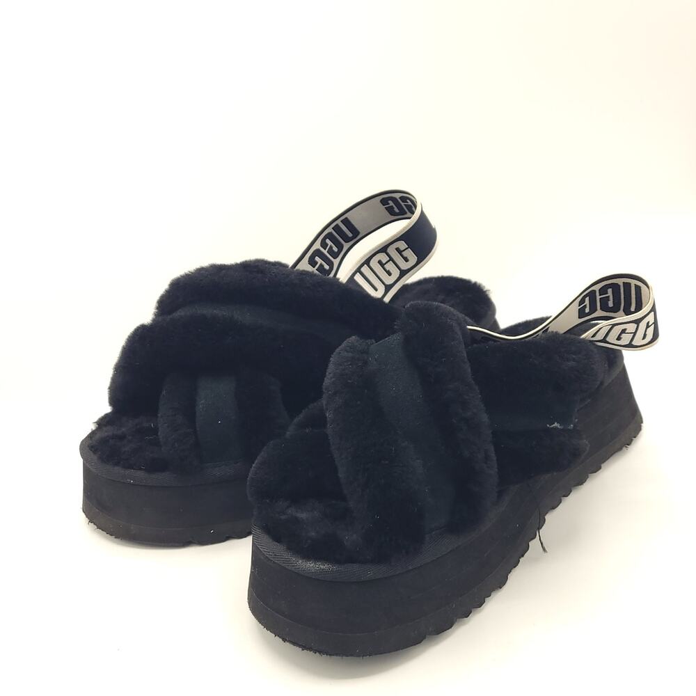Ugg Disco Cross Platform Slide Slingback Slipper Sandal Black women's size 7 - Picture 4 of 9